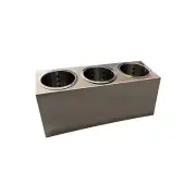 Cutlery Holder Single Row 3 Holes with 3 Stainless Steel Basket Inserts Utensils