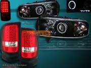 94-01 DODGE RAM 1500 2500 3500 CCFL HALO PROJECTOR HEADLIGHTS + LED TAIL LIGHTS