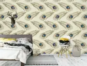 3D Brown Peacock Feather 26823NA Wallpaper Wall Murals Removable Wallpaper Fay