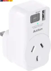 AUS to UK Ireland Plug Adapter, Type G Power Adapter with 1 Electrical Outlet an