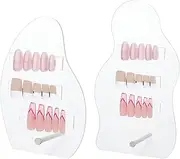 PH PandaHall 2 Sets Nail Art Display Board, 50pcs False Nail Tips Sample Display Acrylic Nail Practice Board Fingernail Display Polish Stands Showing Holder for Nail Art Design Display Manicure Tool