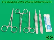 5 PC CLASSIC SUTURE LACERATION REMOVAL KIT SET (SCALPEL HANDLE #3+ 5 BLADES #10)