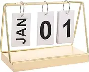 DOITOOL Wooden Countdown Calendar Decorative Desktop Ornament with Manual Date Display for Home and Office Rustic Style Tabletop Countdown Calendar for Living Decor