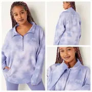 VS VICTORIAS SECRET PINK VARSITY HALF ZIP PULLOVER SWEATER JACKET TOP XXL