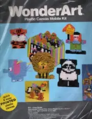 VINTAGE WONDERART CIRCUS MOBILE PLASTIC CANVAS KIT #6011