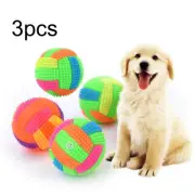 3X LED Light Up Flashing Play Toys Bounce Rubber Spiky Ball for Pet Dog Puppy