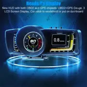 3.5'' Three Screen OBD2+GPS Smart Car Speedometer Head Up Display RPM