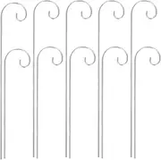 INOOMP 10pcs Garden Flower Hook Garden Hooks for Ground Garden Marker Hook Garden Tag Holder Lawn Ornament Stakes Shepherds Hooks for Outdoor Plants Plant Label Hook Silver Iron