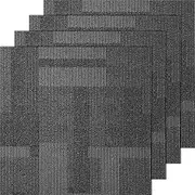 VEVOR Carpet Tiles Reusable, 24"x 24"Carpet Squares with Padding Attached, Soft Padded Carpet Tiles, Easy Install DIY for Bedroom Living Room (24Tiles, Mixed Gray)