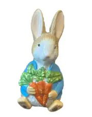 Beatrix Potter Bunny Rabbit With Carrots Cookie Jar Easter Gift Ceramic