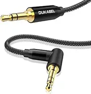 DUKABEL Interconnect 3.5mm to 3.5mm Cable, 1.1M/3.6FT Right-Angle Audio Auxiliary Cable Male to Male AUX Cord for Headphone, Car, Home Stereos, TV, Smartphones & More