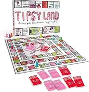 Tetra Tower Tipsyland Drinking Board Game for Adults, Funny Party Interactive Game with 8 Players, Ages 18+