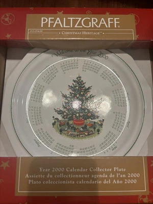 Pfaltzgraff Christmas Heritage 2000 Millennium Calender Plate - New In Box