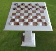White Marble Chess and Checkers Set – Handmade Luxury Game Board