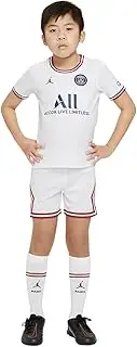 [Jordan] Nike Paris Saint-Germain 2022/23 Fourth Younger Kids' Football Kit, SMALL, White/Midnight Navy, Small