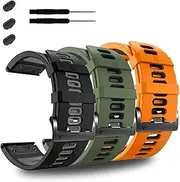 26mm Compatible with Garmin Tactix 7 Pro Watch Bands, Soft Silicone Easy Fit Straps for Fenix 7X/Enduro 2/Fenix 6X Pro/Fenix 6X/Fenix 5X Plus/Fenix 3/Fenix 3 HR/Descent Mk2i/D2 Delta PX/Tactix Delta