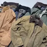 日本 古着 英國 BARBOUR 老牌 油布外套 立領 燈芯絨 深咖啡