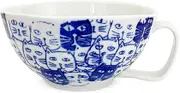 J-Kitchens Isayama Kiln Soup Cup, 5.5 x 4.3 x 2.4 inches (14 x 11 x 6 cm), 10.1 fl oz (300 cc), Cats, Blue, Microwave Safe, Hasami Yaki, Made in