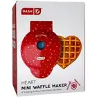 Dash Valentine's Day Red HEART Mini Waffle Maker NON-STICK 4" Cooking Surface