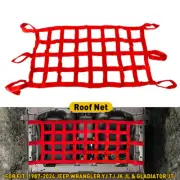 Red Roof Multifunction Mesh Cargo Net Hammock for Jeep Wrangler YJ TJ JK JL H