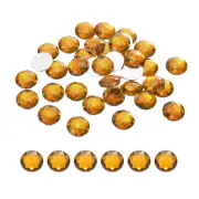 Flat Back Round Acrylic Rhinestones,10mm Brown Crystal Rhinestones 100Pcs