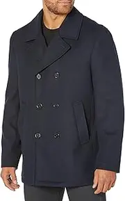[Ben Sherman] Men's Boris Classic Double Breasted Peacoat Jacket