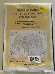 Sashiko Panel - Cherry Blossom Made in Japan Inludes threads