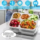 3Pcs Stainless Steel Snack Container Clear Lid Stackable Stainless Steel Lyw