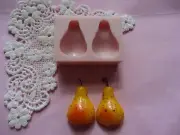 Twin pears fruit silicone mold fondant cake decorating soap APPROVED FOR FOOD