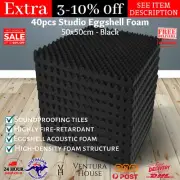 40pcs Studio Acoustic Eggshell Foam Sound Absorption Proofing Panels 50x50x5CM