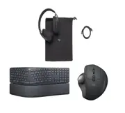 Logitech Ergo Bundle with K860 Keyboard, Ergo Trackball Mouse and Zone Vibe 100 (Graphite)