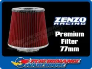 Zenzo Racing 3 Inch 77mm Performance Pod Air Filter Carbon Top Red Filter