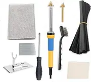 Plastic Welding Kit Fast Heating Plastic Welder & Soldering Iron Gun with 2 Welding Tips, Patch Net,Hot Iron Stand,Wire Brush etc for DIY, Car Bumper, Dashboard, Kayak, Canoe Repair Tool