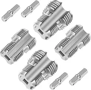 NPT Pipe Tap Set, 1/2 Inch 3/4 Inch 1 Inch Carbon Steel Thread Maker Tool, Precision Threading Tool Kit for Accurate Threads, NPT Tap Set for Water Pipe Plastic Tube(4 PCS)