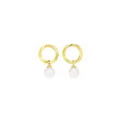 9ct Gold Cultured Freshwater Pearl Drop Earrings in White