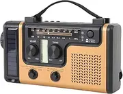 AM FM Solar Emergency Radio, Bluetooth 5.0 Hand Crank Portable Radio with Flashlight, SOS Alarm, Cell Phone Charger, Tiny Weather Radios for Camping, Emergency