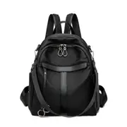 Women Anti-Theft Backpack With Headphone Port Fashion Small Solid Convertible Multi-Purpose Casual Shoulder Bag Black