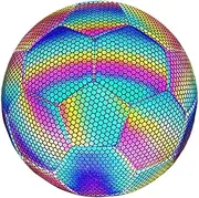 Flashing Soccer - Light up Football Reflective Glowing Football, Football Glowing in The Dark Light up Football Reflective Glowing Footballs for Boys, Kids, Men