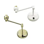 Single Round Swing Arm Wall Bracket B22 in Brass/White Superlux Lighting - PS31-BS, PS31-WH