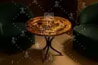 18" Golden Tiger Eye Gemstone Table – Handcrafted Round Side Table