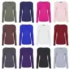 Womens Long Sleeve V-Neck Causal T-shirt Top New Ladies T-shirt Size UK 8-26