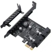 BEYIMEI PCIE 1X to 2 Port 19Pin Expansion Card, USB 3.2 GEN1 Super Speed 5Gbp...