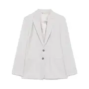 [Calvin Klein] Calvin Klein Mélange-effect Flannel Blazer 34 FR GREY