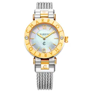 CHARRIOL 夏利豪(CR36SY.590.004) St-Tropez 珍珠母貝錶盤 石英女腕錶-金色36mm