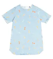 [Stella McCartney Kids] Stella McCartney Kids Printed cotton jersey dress Y 4 blue