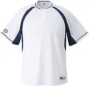 [DESCENTE] DB103B Men's 2-Button Baseball Shirt, S, White x D Navy