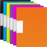 H&S A4 Portfolio Binder - 6pcs - Presentation Folder Set with 30 Removable Clear Plastic Sleeves - Multi-Colored Display Folders