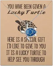 [BLEOUK] Good Luck Turtle Necklace Turtle Pendant Necklace Sea Turtle Lover Jewelry Turtle Ocean Sea Life