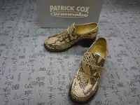 在飛比找Yahoo!奇摩拍賣優惠-義大利製 原廠盒裝 Patrick Cox 高級蟒蛇皮粗跟鞋