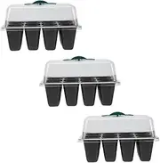 YARNOW 3pcs Gardening Sprouting Case with Lid Planting Tray for Clones Microgreens Salad Leaves Durable Plastic Starter Tray for Home Use